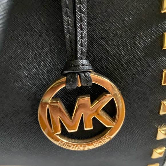 Michael Kors Black Studded Handbag - Picture 4 of 8
